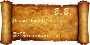 Braun Bogdán névjegykártya